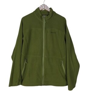 MARMOT Polartec Classic Fleece Jacket Mens Large Green Full Zip Hiking